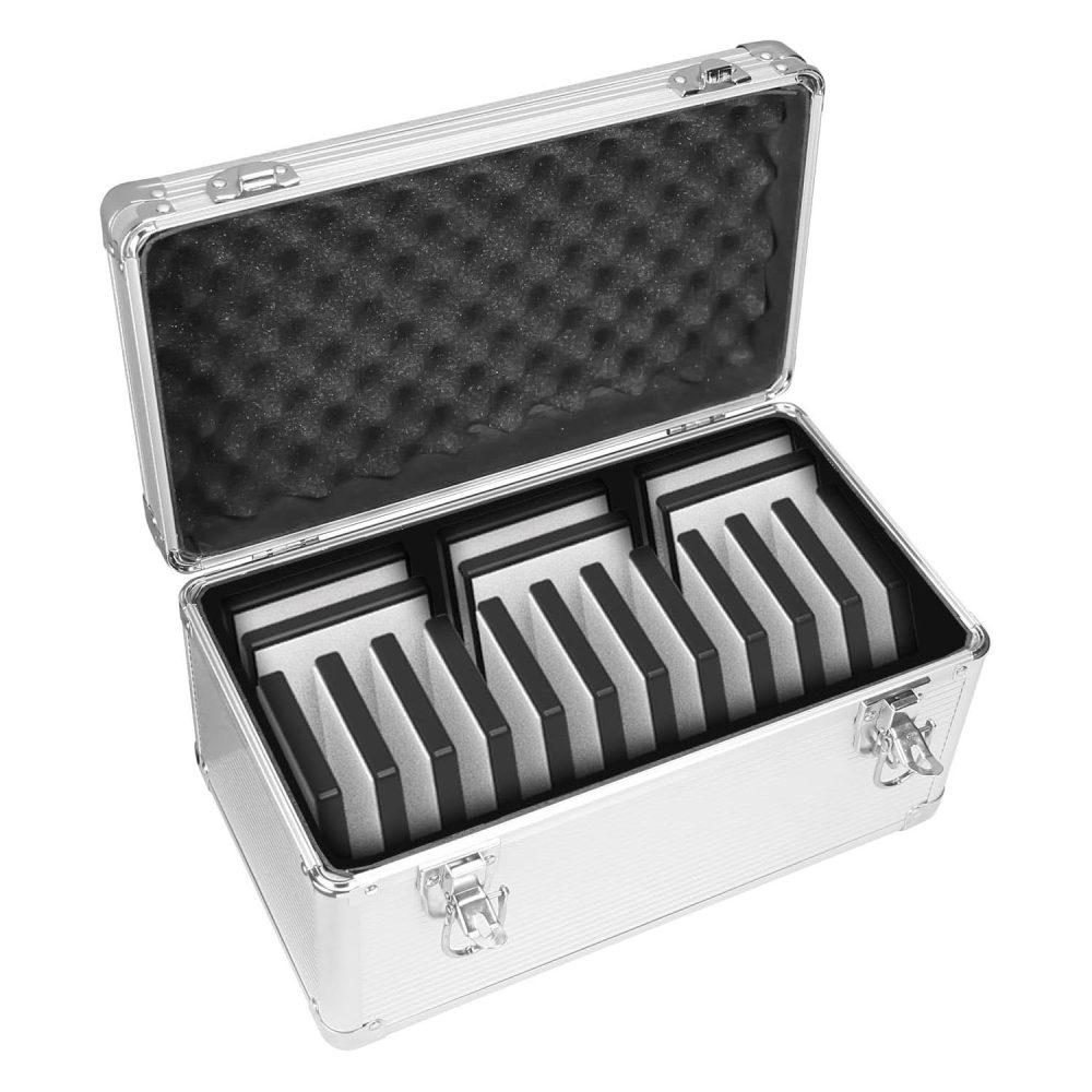 B18 18-slot Cell Phone Storage Box, Portable Design for Carrying and Transportation, IP65 Water Resistant, Cell Phone Organizer and Protective Box