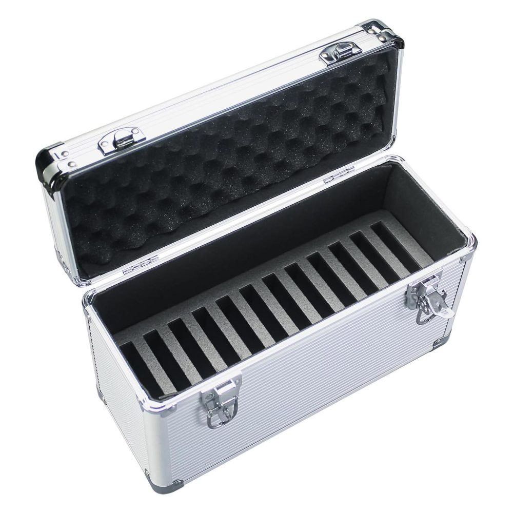 B12 12-slot Cell Phone Storage Box, Portable Design for Carrying and Transportation, IP65 Water Resistant, Cell Phone Organizer and Protective Box