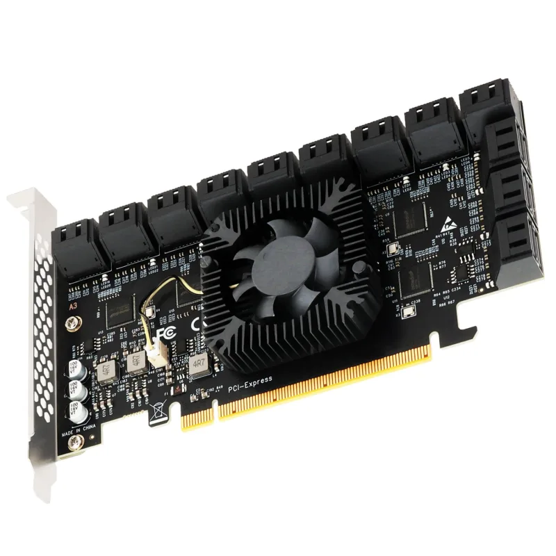 SA3824A 24-port PCIe 3.0 X8 SATA Expansion Card, Compatible with Windows,Linux,Mac OS,NAS