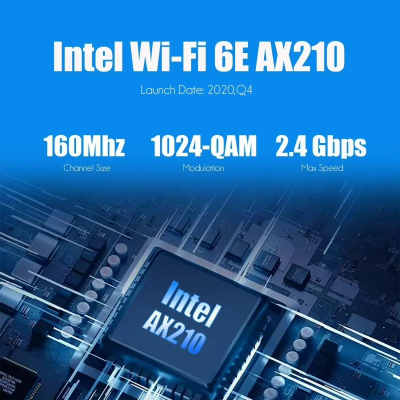 AX5400 WiFi 6E PCIe Card with Low-Profile Bracket for Desktop PC, Intel AX210 Chip, 802.11ax, Bluetooth 5.3, Support Windows 11/10/Linux, Not Support Mac OS/Windows 7/XP