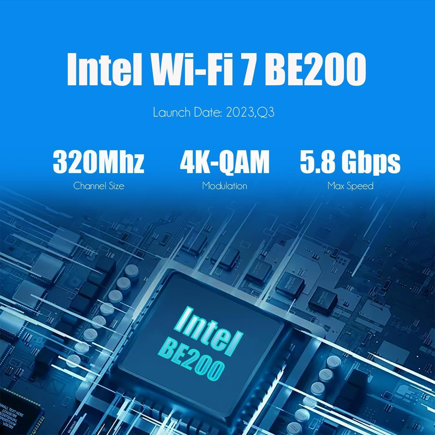 BE8774 WiFi 7 PCIe Card with Low-Profile Bracket for Desktop PC, Intel BE200NGW Chip, 802.11be, Bluetooth 5.4, Support Windows 11/10/Linux (Only Support Intel Motherboard)