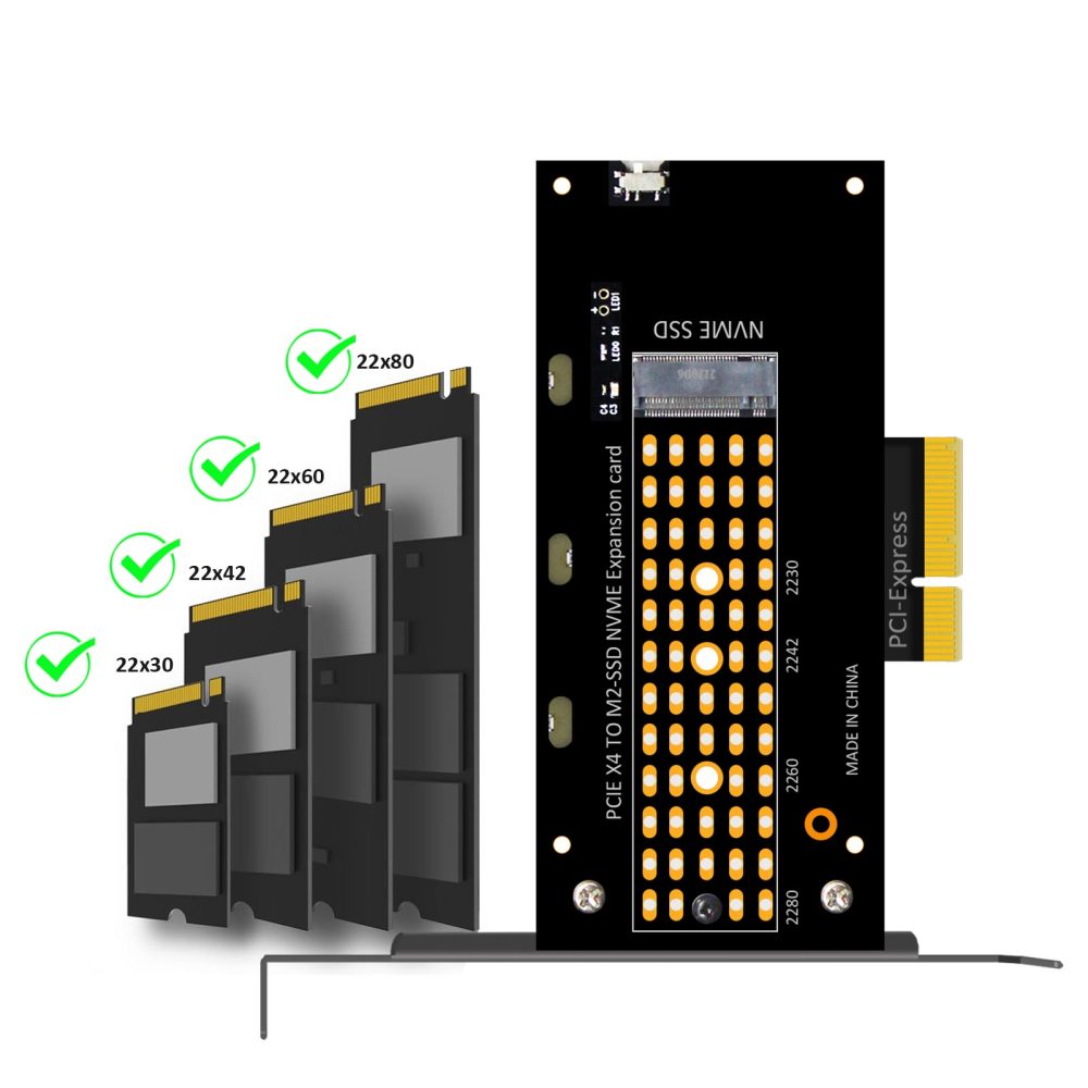 GLOTRENDS PA15 M.2 NVMe to PCIe 4.0 X4 Adapter for M.2 NVMe SSD, Extra Large Aluminum Heatsink, Regular and Low-Profile Bracket