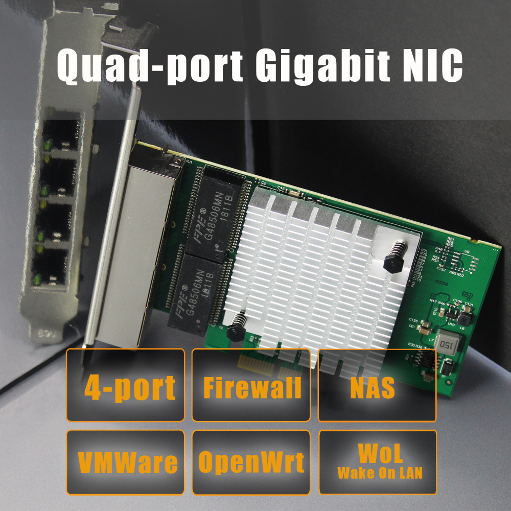 ST7387 4-Port Gigabit PCIe Ethernet Network Card