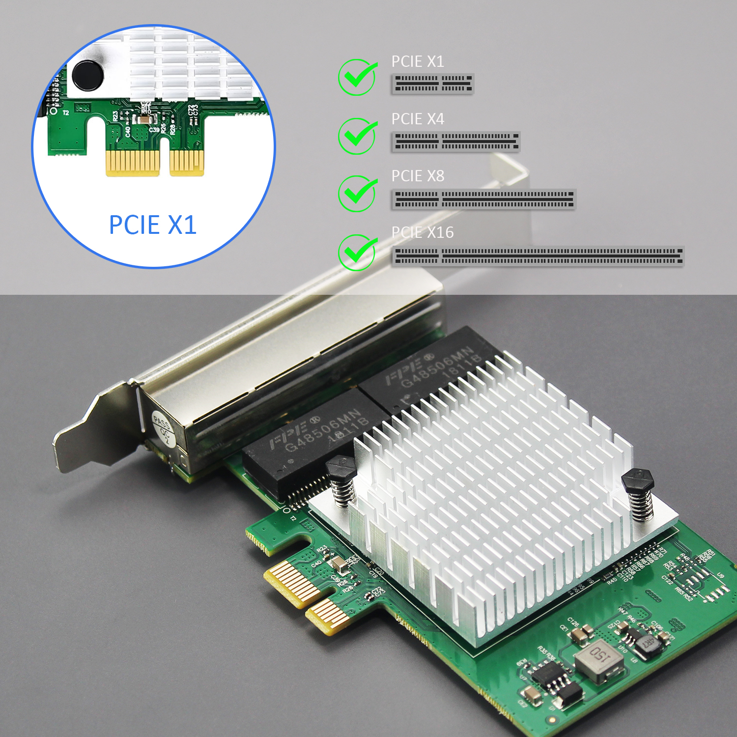 ST7387 4-Port Gigabit PCIe Ethernet Network Card