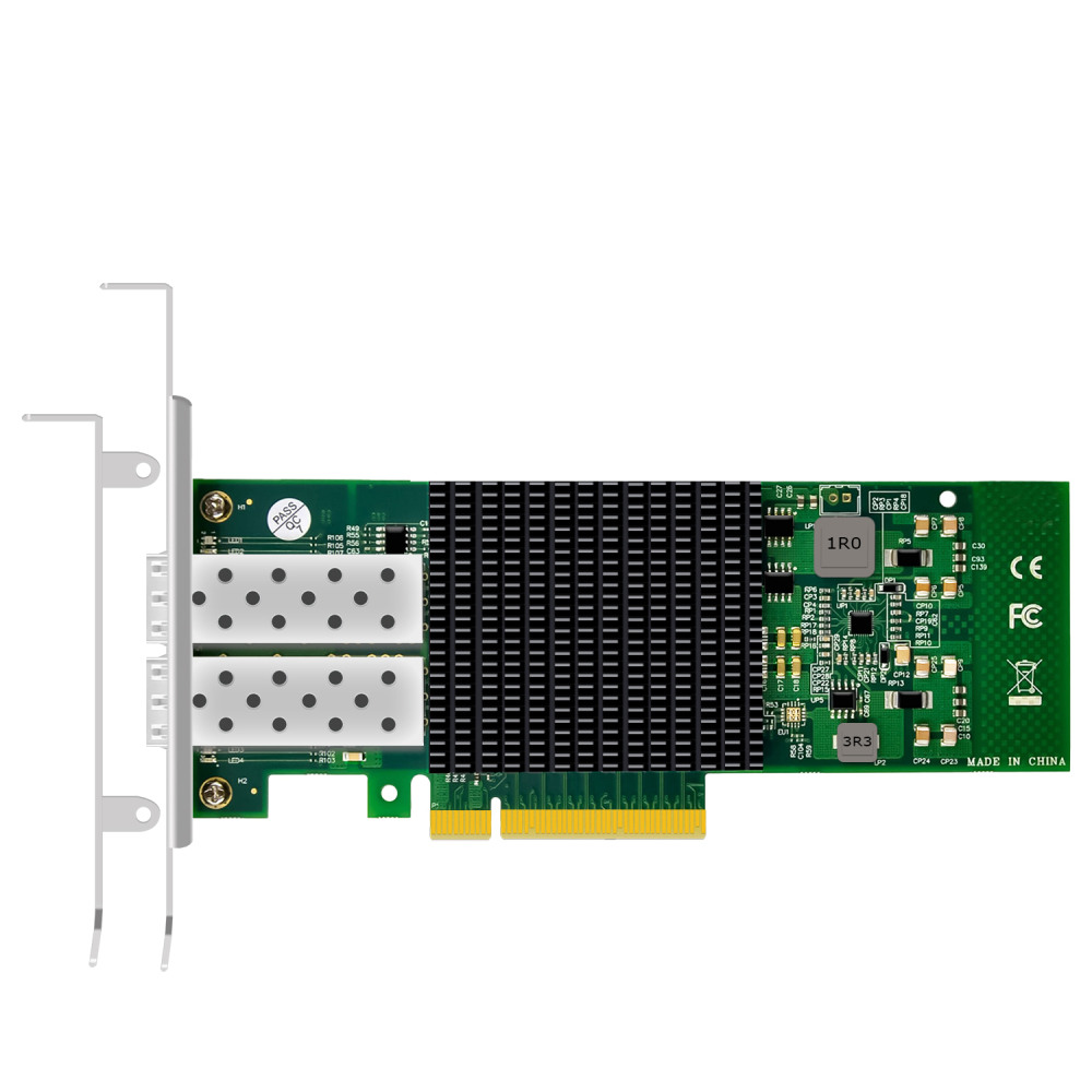 ST7268 2-Port 10Gb SFP+ Network Card, PCIe 2.0 X8 Interface, Intel 82599ES Controller (X520-DA2)