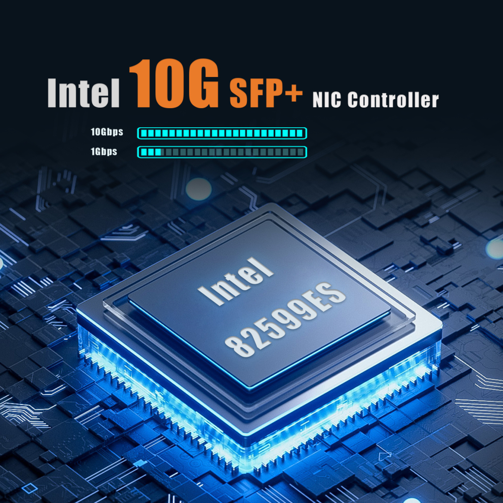 ST7268 2-Port 10Gb SFP+ Network Card, PCIe 2.0 X8 Interface, Intel 82599ES Controller (X520-DA2)