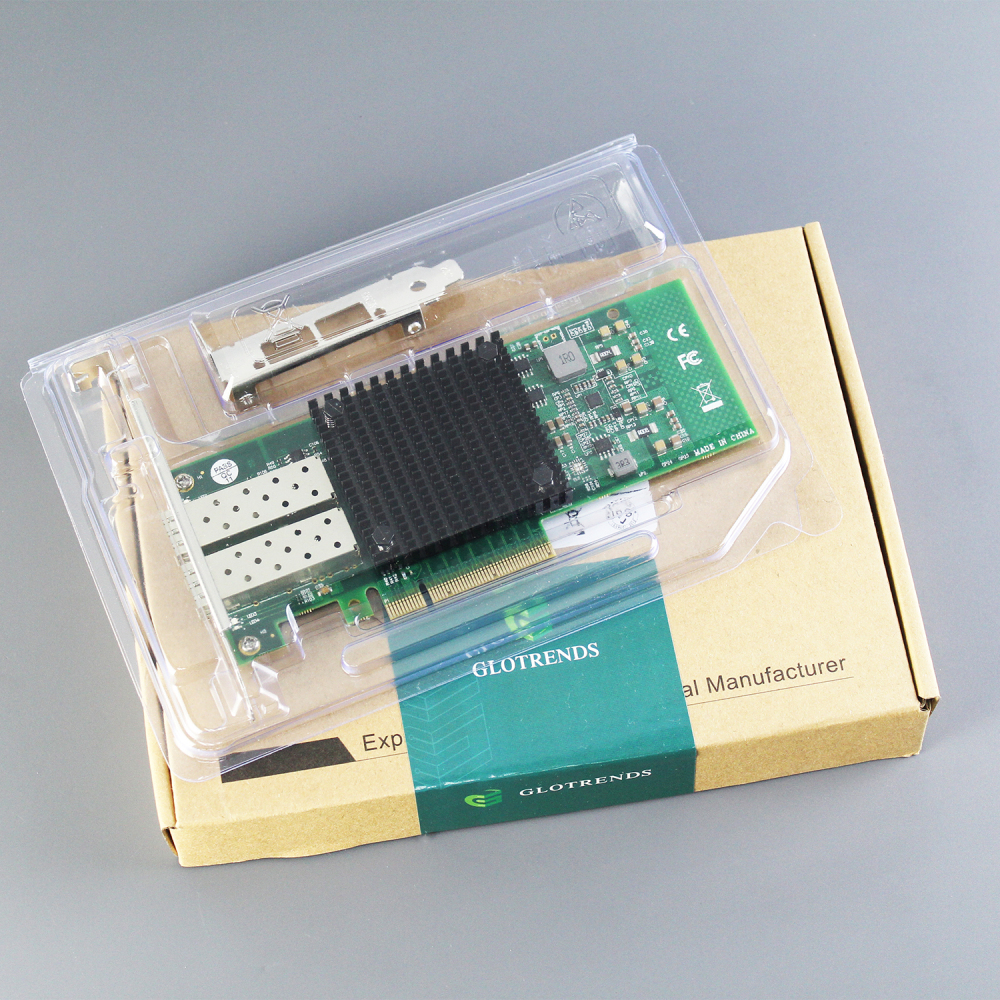 ST7268 2-Port 10Gb SFP+ Network Card, PCIe 2.0 X8 Interface, Intel 82599ES Controller (X520-DA2)