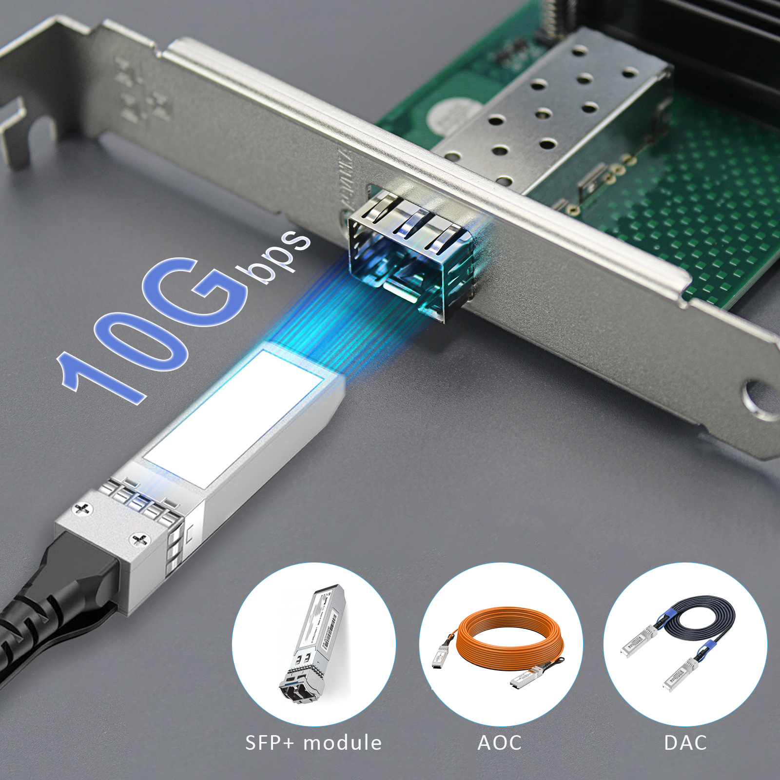 ST7315 10Gb SFP+ Network Card, PCIe 2.0 X4 Interface, Intel 82599EN Controller (X520-DA1)