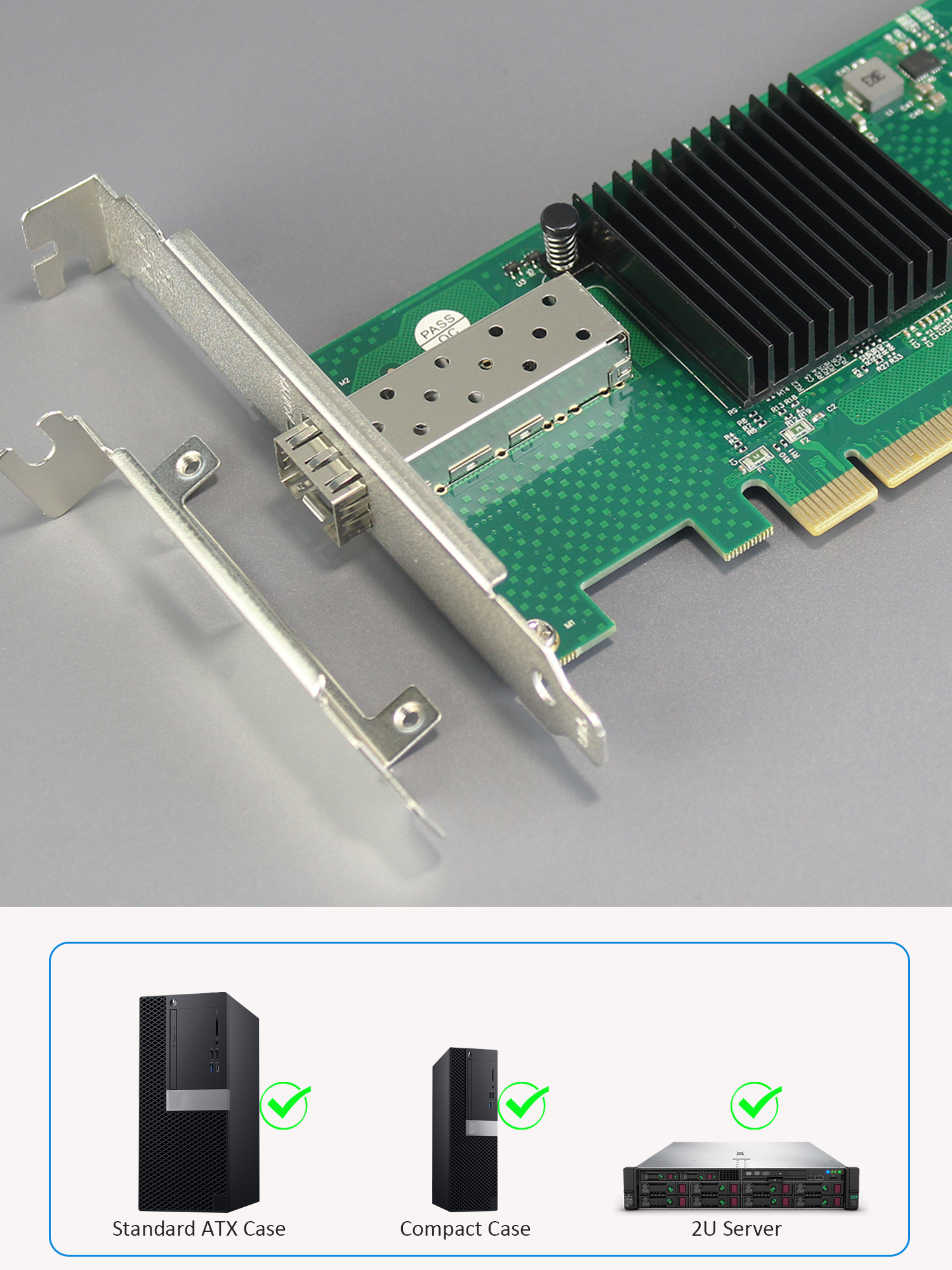 ST7315 10Gb SFP+ Network Card, PCIe 2.0 X4 Interface, Intel 82599EN Controller (X520-DA1)