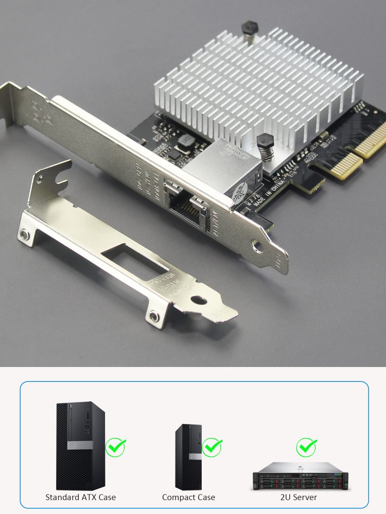 ST7357 10Gb PCI-E NIC Network Card, Single Copper RJ45 Port, with Aquantia AQtion AQC107 Chip, Support MAC OS/Windows/Linux/ESX