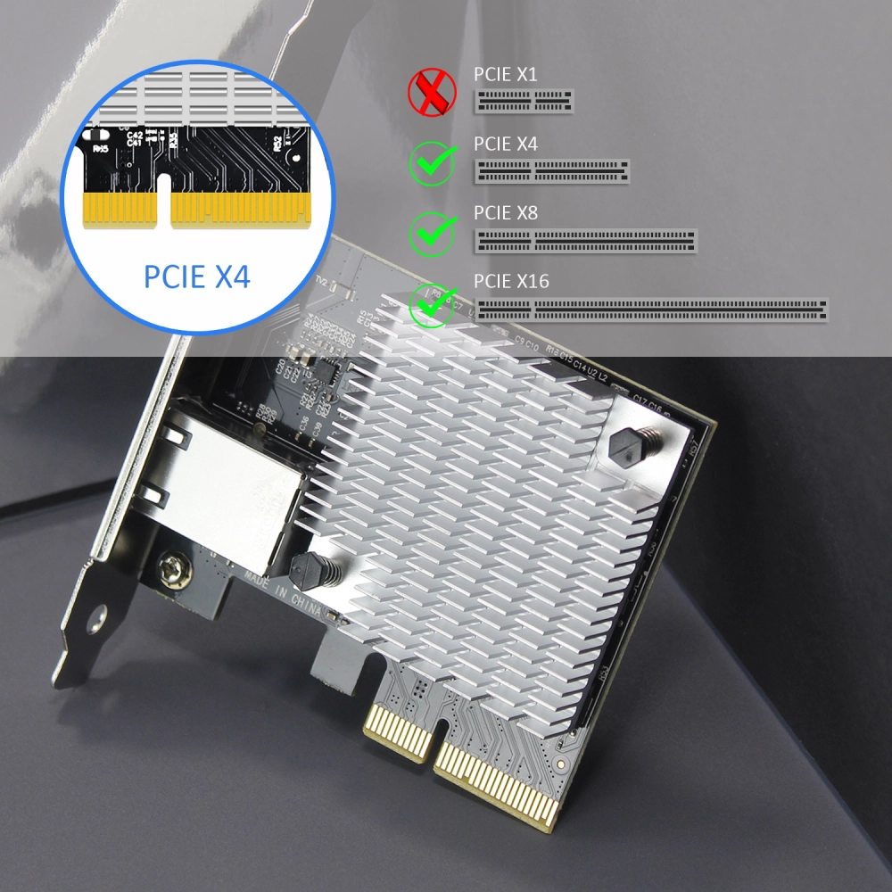 KALEA-INFORMATIQUE Carte contrôleur réseau PCIe 10 Gigabit ethernet 1 Port RJ45 10G avec chipset AQUANTIA AQC107S-T1. Low et High Profile KALEA-INFORMATIQUE Carte contrôleur réseau PCIe 10 Gigabit ethernet 1 Port RJ45 10G avec chipset AQUANTIA AQC107S-T1. Low et High Profile
