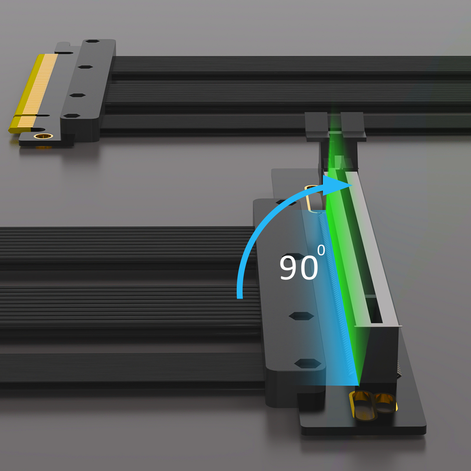 GLOTRENDS 200mm PCIe 5.0 ライザーケーブル PCIe 5.0 Riser Cable (Ready for RTX5090 RX9070) - GLOTRENDS