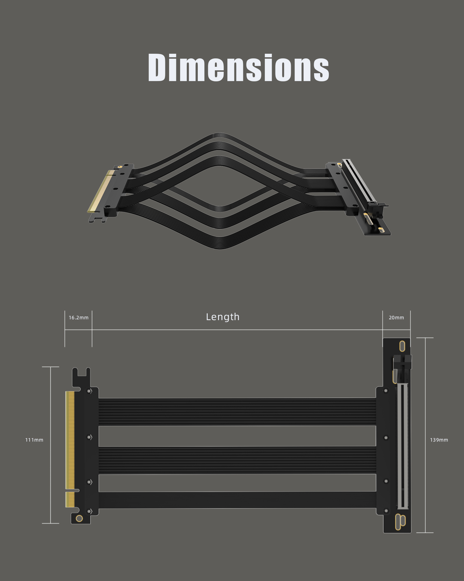 PCIe 5.0 Riser Cable (Ready for RTX5090 RX9070) - GLOTRENDS