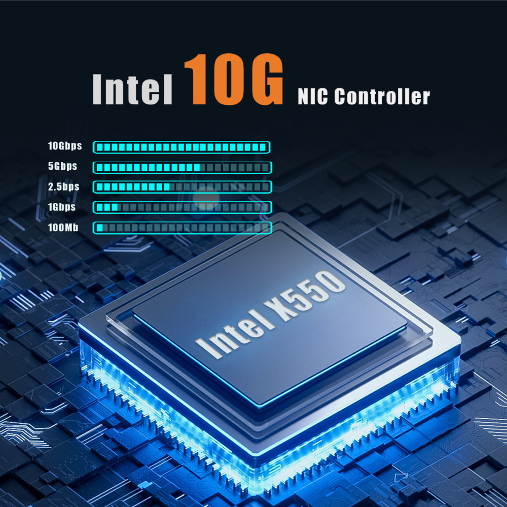 ST7381 10Gb RJ45 Ethernet Network Card with Intel X550 Controller, PCIE 3.0 X4 Interface