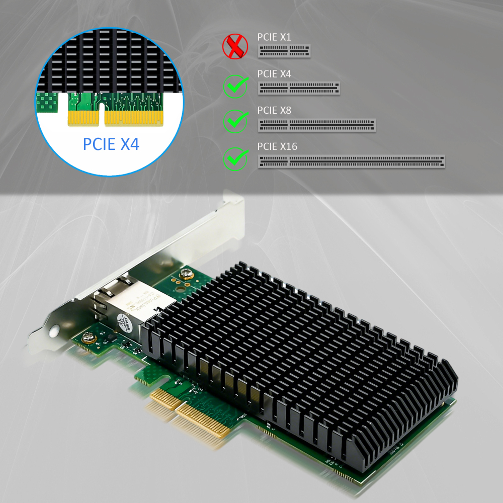ST7381 10Gb RJ45 Ethernet Network Card with Intel X550 Controller, PCIE 3.0 X4 Interface