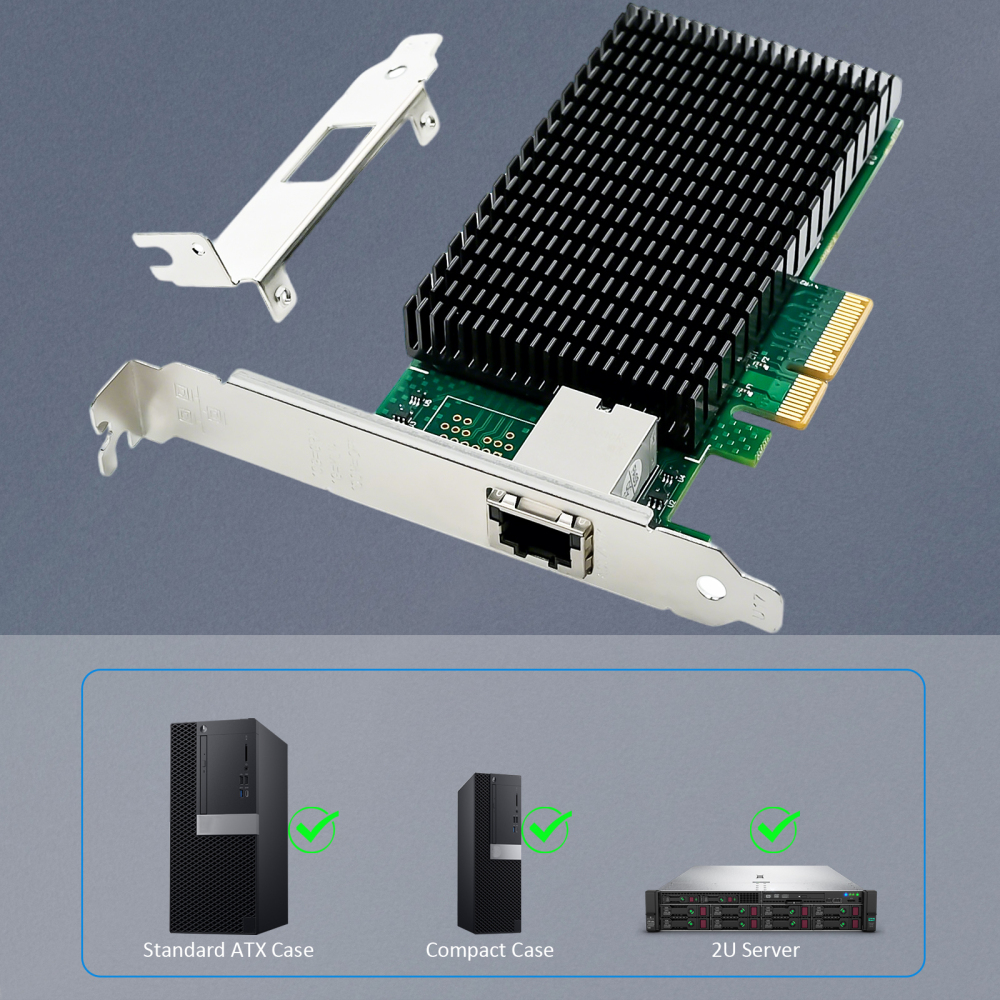 ST7381 10Gb RJ45 Ethernet Network Card with Intel X550 Controller, PCIE 3.0 X4 Interface