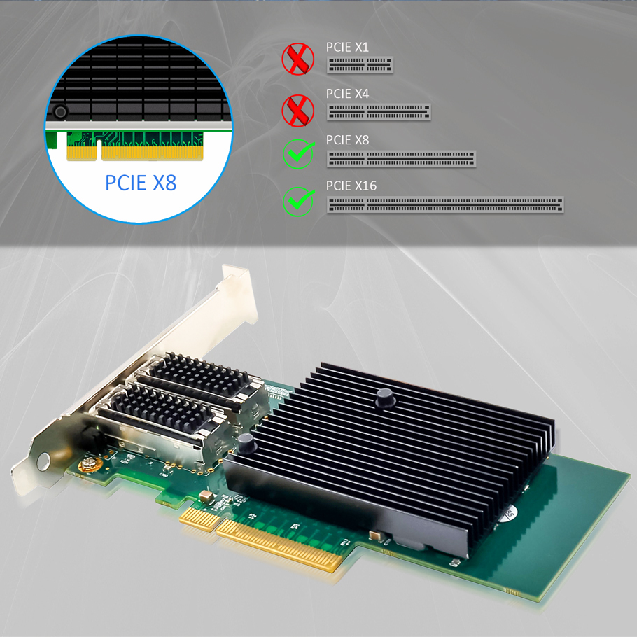 ST7218 2-Port 10Gb SFP+ Ethernet Network Card with Intel X710 Controller, PCIE 3.0 X8 Interface