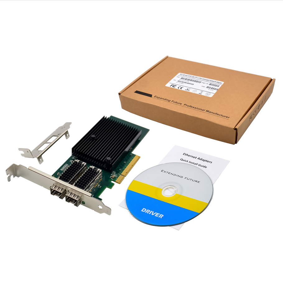 ST7218 2-Port 10Gb SFP+ Ethernet Network Card with Intel X710 Controller, PCIE 3.0 X8 Interface
