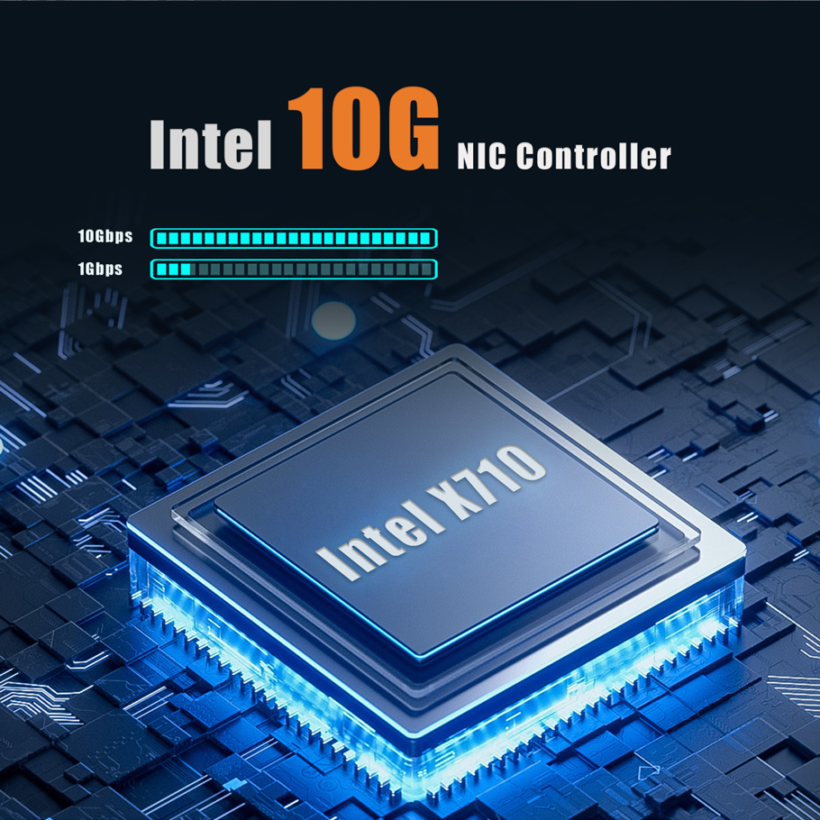 ST7219 4-Port 10Gb SFP+ Ethernet Network Card with Intel X710-BM1 Controller, PCIE 3.0 X8 Interface