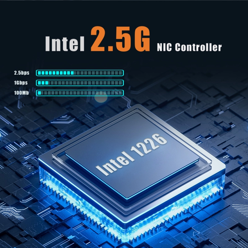 ST7419 4-Port RJ45 2.5Gb Ethernet Network Card with Intel 1226 Controller, PCIE 3.0 X4 Interface