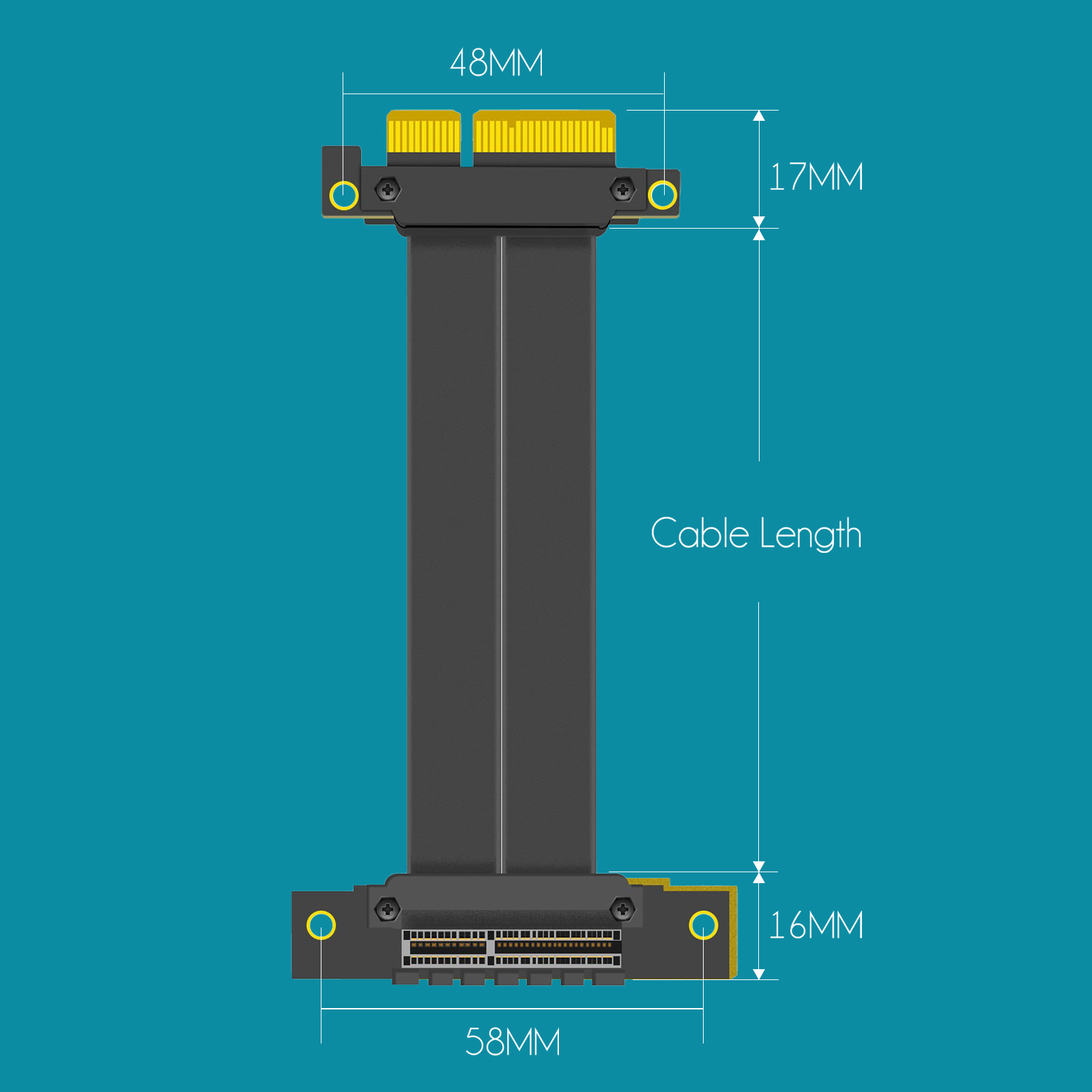 PCIE 3.0 X4 Riser Cable (0-90 degree conversion)