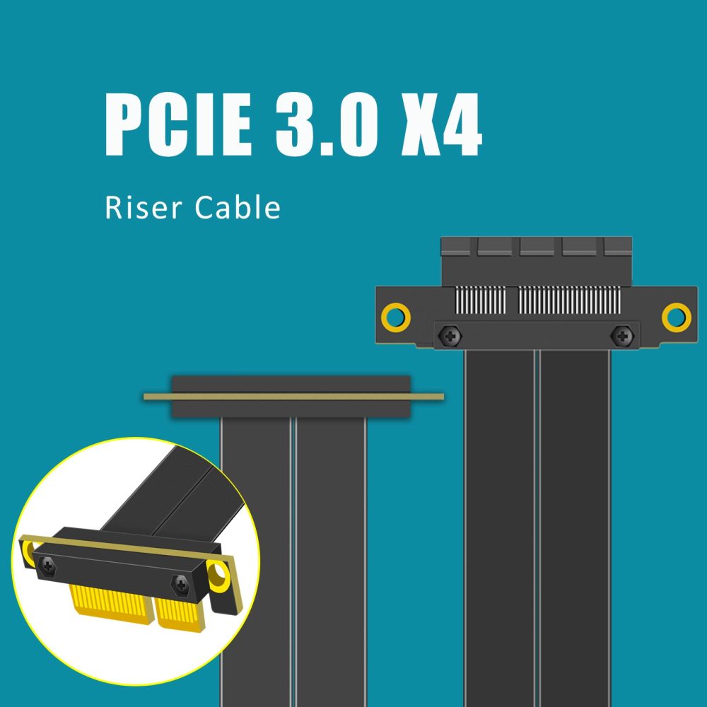 PCIE 3.0 X4 Riser Cable (-90->180 degree conversion)