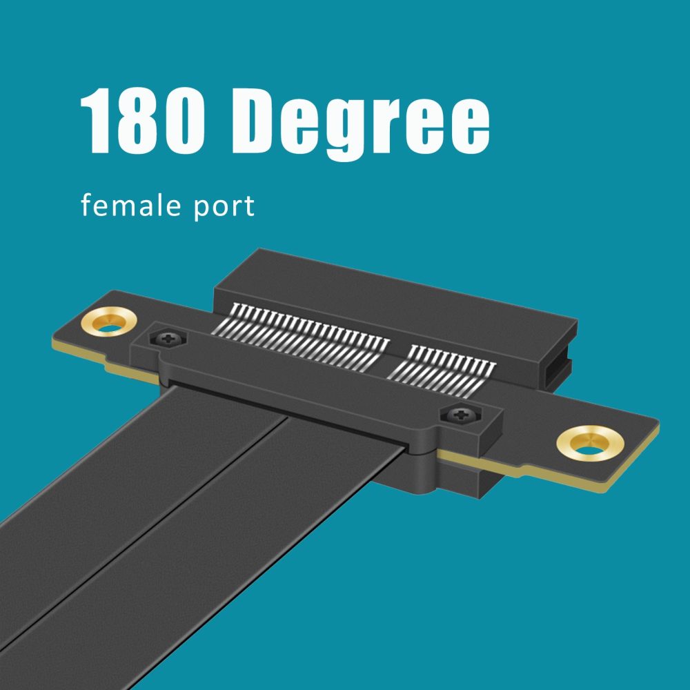 PCIE 3.0 X4 Riser Cable (-90->180 degree conversion)
