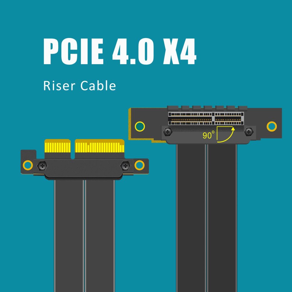 PCIE 4.0 X4 Riser Cable (0-90 degree conversion)