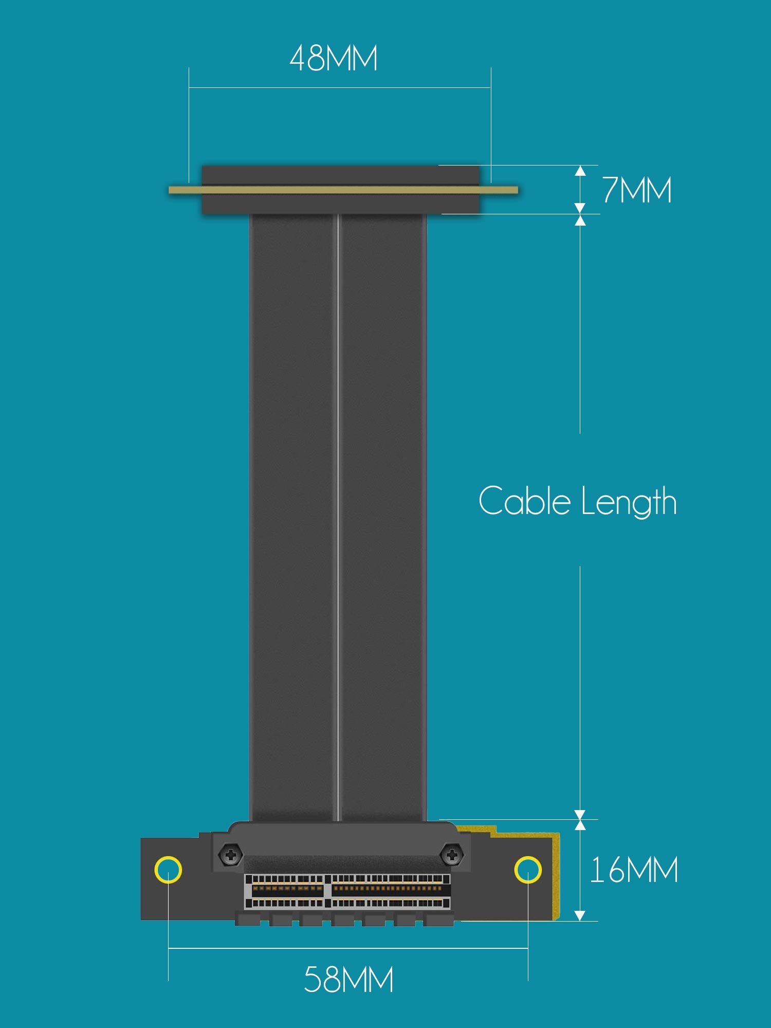 PCIE 3.0 X4 Riser Cable (-90->90 degree conversion)