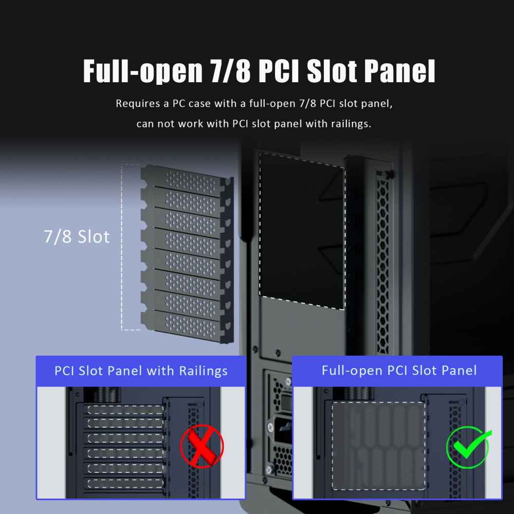 GLOTRENDS Vertical Graphics Card Support Bracket with 150mm PCIe 5.0 Riser Cable for 3-slot GPU Vertical Mount, Compatible with RTX5090 RTX4090 RX9070 RX7900