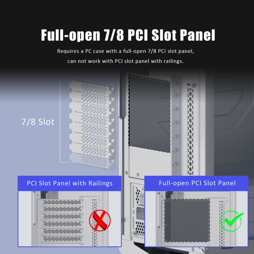 GLOTRENDS Vertical Graphics Card Support Bracket with 150mm PCIe 4.0 Riser Cable for 3-slot GPU Vertical Mount, Compatible with Compatible with RTX 40/30 Series and Radeon RX7000/RX6000 Series
