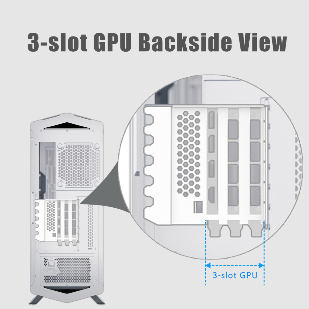 GLOTRENDS Vertical Graphics Card Support Bracket with 150mm PCIe 4.0 Riser Cable for 3-slot GPU Vertical Mount, Compatible with Compatible with RTX 40/30 Series and Radeon RX7000/RX6000 Series