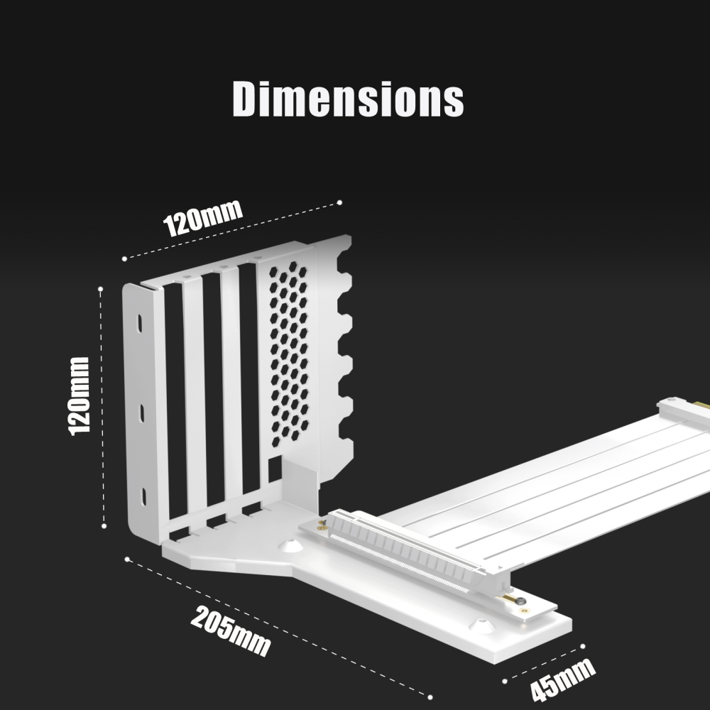 GLOTRENDS Vertical Graphics Card Support Bracket with 150mm PCIe 4.0 Riser Cable for 3-slot GPU Vertical Mount, Compatible with Compatible with RTX 40/30 Series and Radeon RX7000/RX6000 Series