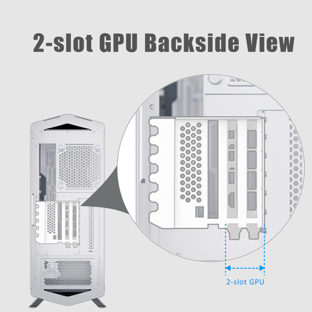 GLOTRENDS Vertical Graphics Card Support Bracket with 180mm PCIe 4.0 Riser Cable for 2-slot GPU Vertical Mount, Compatible with Compatible with RTX 40/30 Series and Radeon RX7000/RX6000 Series