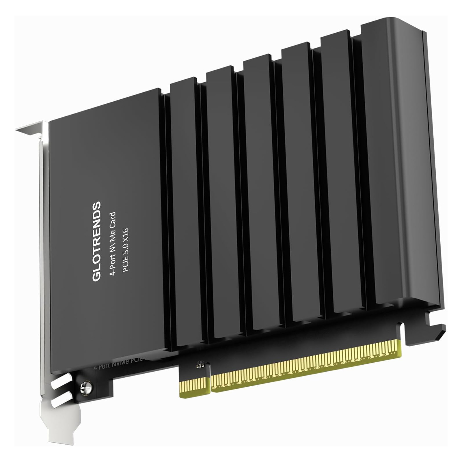 PA54 Quad M.2 NVMe to PCIe 5.0 X16 Adapter Card, No PCIe Bifurcation (PCIe Bifurcation Motherboard is Required)