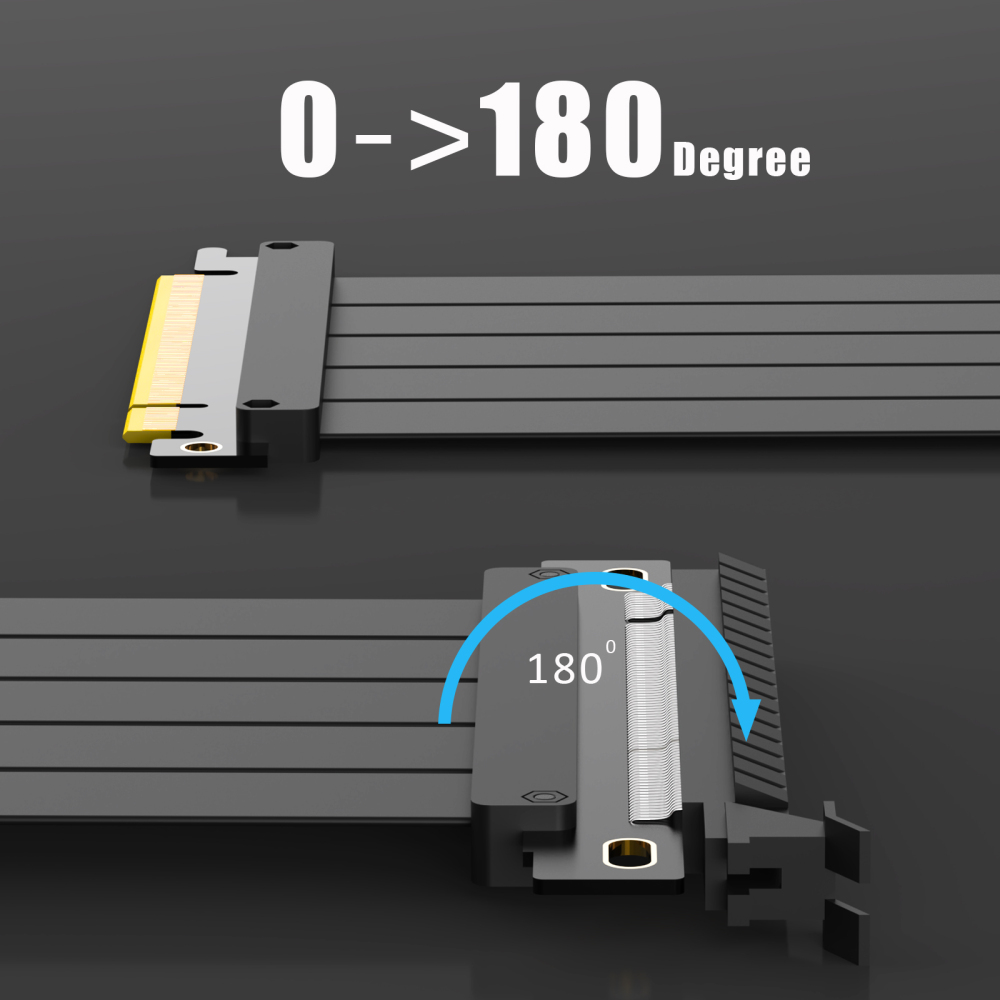 PCIe 4.0 X16 Riser Cable for PCIe 4.0/3.0 GPUs, Such as GeForce RTX 40/30 Series and AMD Radeon RX7000/RX6000 Series, etc