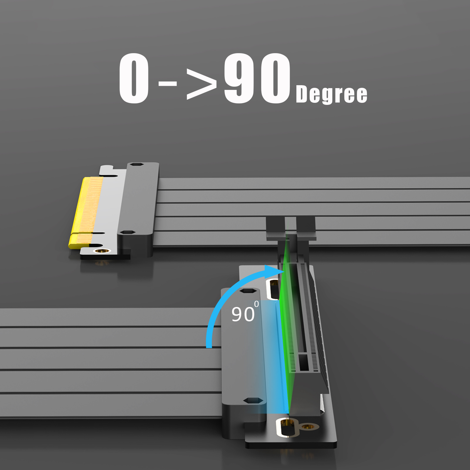 PCIe 4.0 X16 Riser Cable for PCIe 4.0/3.0 GPUs, Such as GeForce RTX 40/30 Series and AMD Radeon RX7000/RX6000 Series, etc