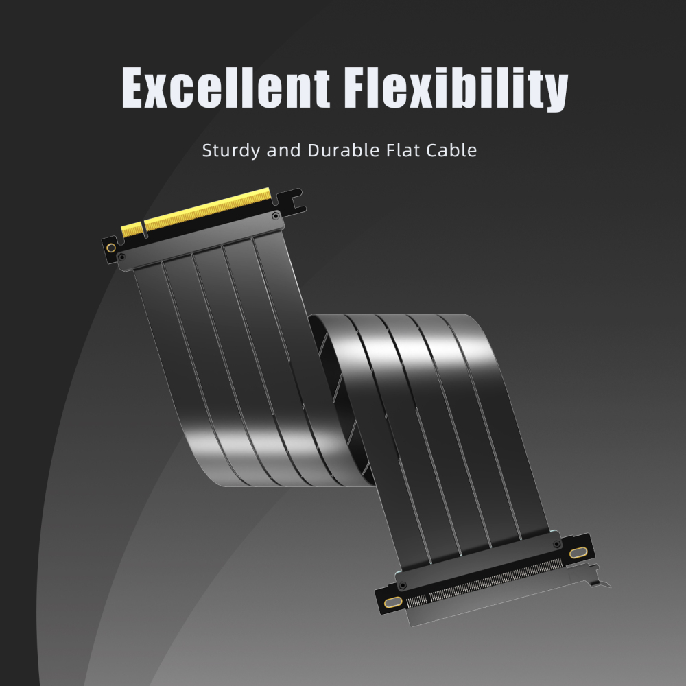 PCIe 4.0 X16 Riser Cable for PCIe 4.0/3.0 GPUs, Such as GeForce RTX 40/30 Series and AMD Radeon RX7000/RX6000 Series, etc