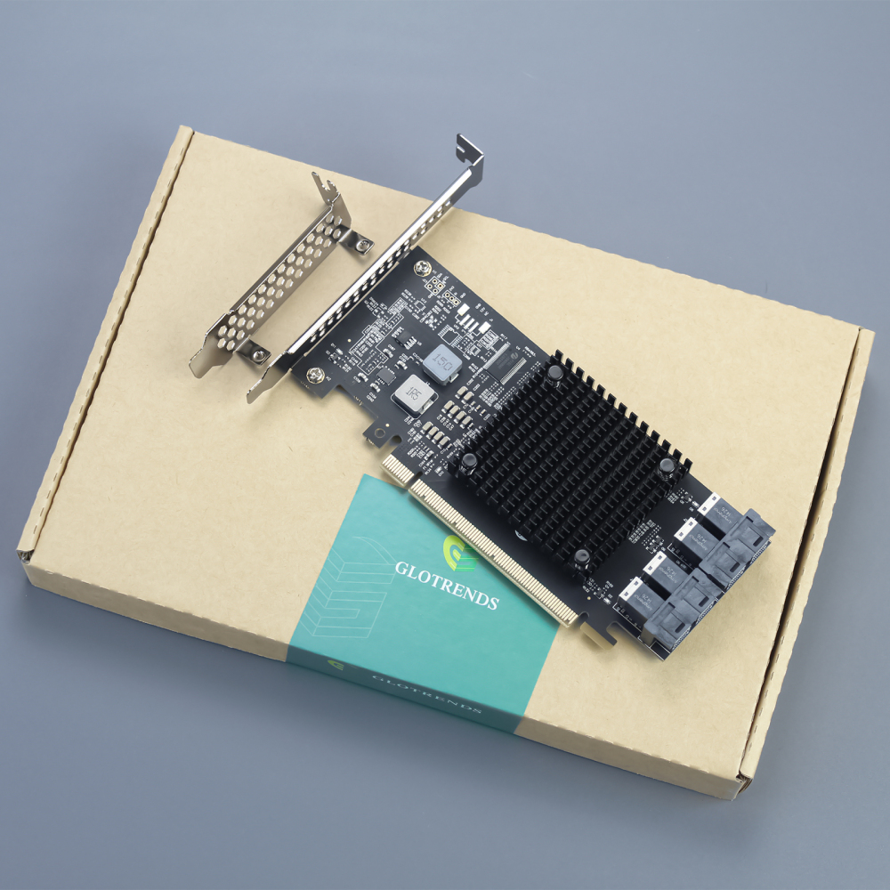 ST583 4-Port SFF-8643 to PCIE 3.0 X16 Adapter Card with PEX8747 Controller for High-Density U.2/U.3/M.2 NVMe RAID Storage Solution