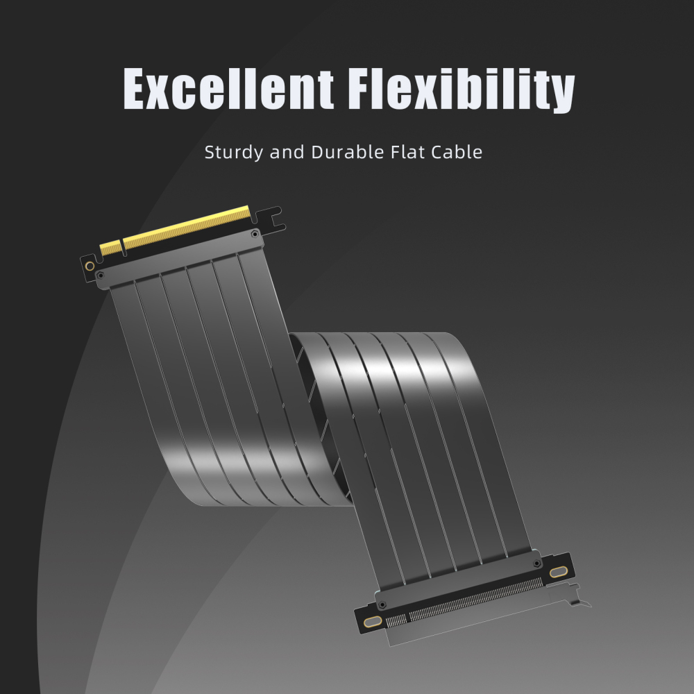 PCIe 3.0 X16 Riser Cable (Straight Angle) for PCIe 3.0 GPUs, Such as GeForce RTX 20/GTX 16/GTX 10 Series and AMD Radeon RX5000/VII/RX Vega/R9 Fury Series, etc