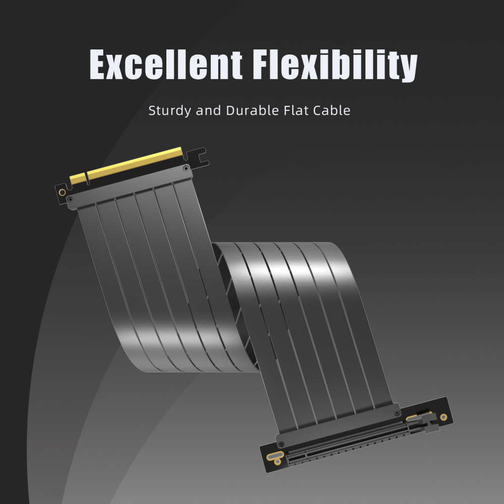 PCIe 3.0 X16 Riser Cable for PCIe 3.0 GPUs, Such as GeForce RTX 20/GTX 16/GTX 10 Series and AMD Radeon RX5000/VII/RX Vega/R9 Fury Series, etc