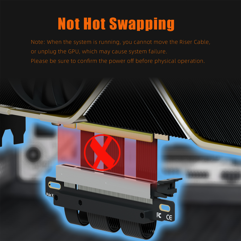 Dual Reverse 185mm PCIe 5.0 X16 Riser Cable for GPU Installation in ITX PC Case, Support GeForce RTX 50 Series and AMD Radeon RX9000 Series