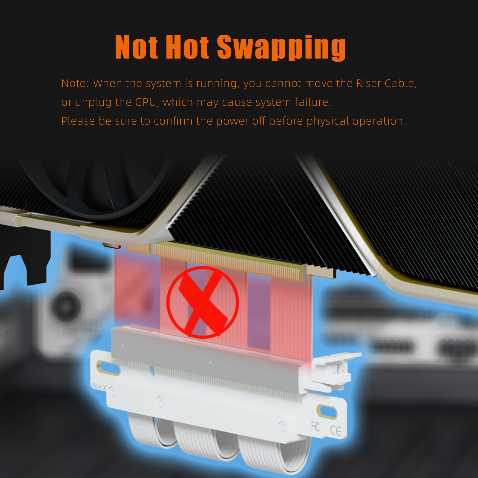 Dual Reverse 185mm PCIe 5.0 X16 Riser Cable for GPU Installation in ITX PC Case, Support GeForce RTX 50 Series and AMD Radeon RX9000 Series