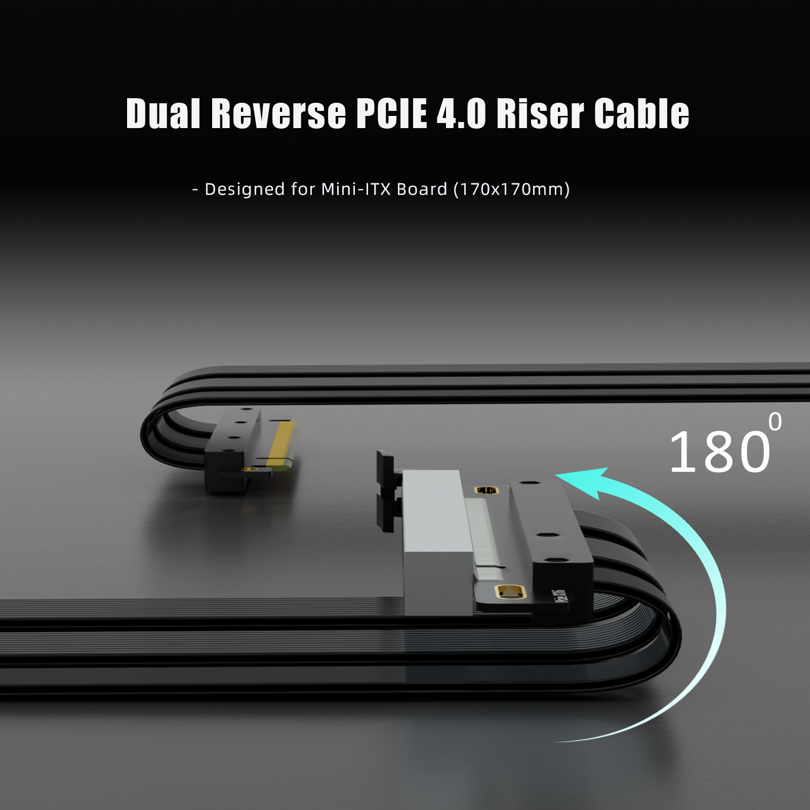 Dual Reverse PCIe 4.0 X16 Riser Cable for ITX Motherboard Installation ...