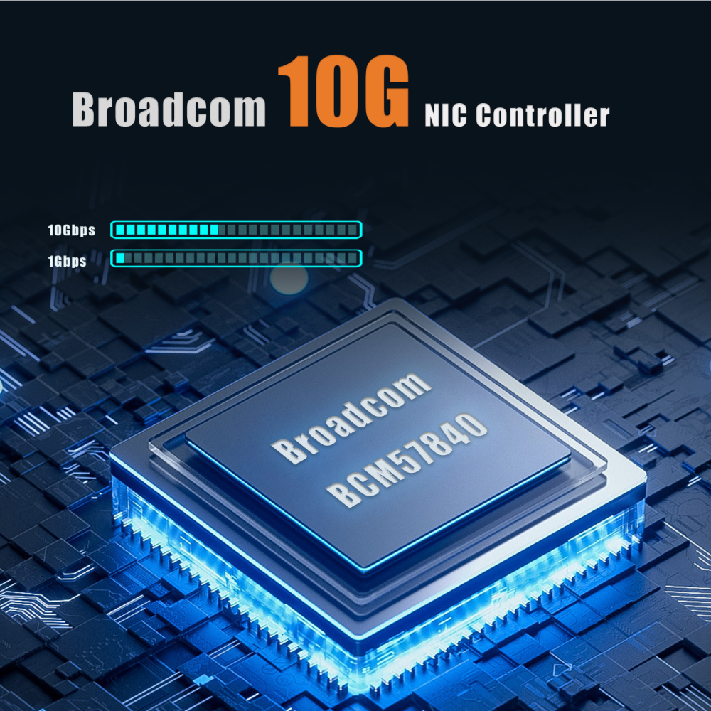 ST7322 4-Port 10Gb SFP+ Network Card with Broadcom BCM57840 Controller, PCIe 3.0 X8 Interface