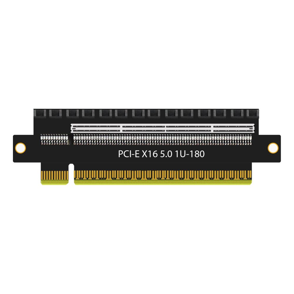PCIe 5.0 X16 Riser Card, Straight Angle, Low-Profile for 1U Server Installation