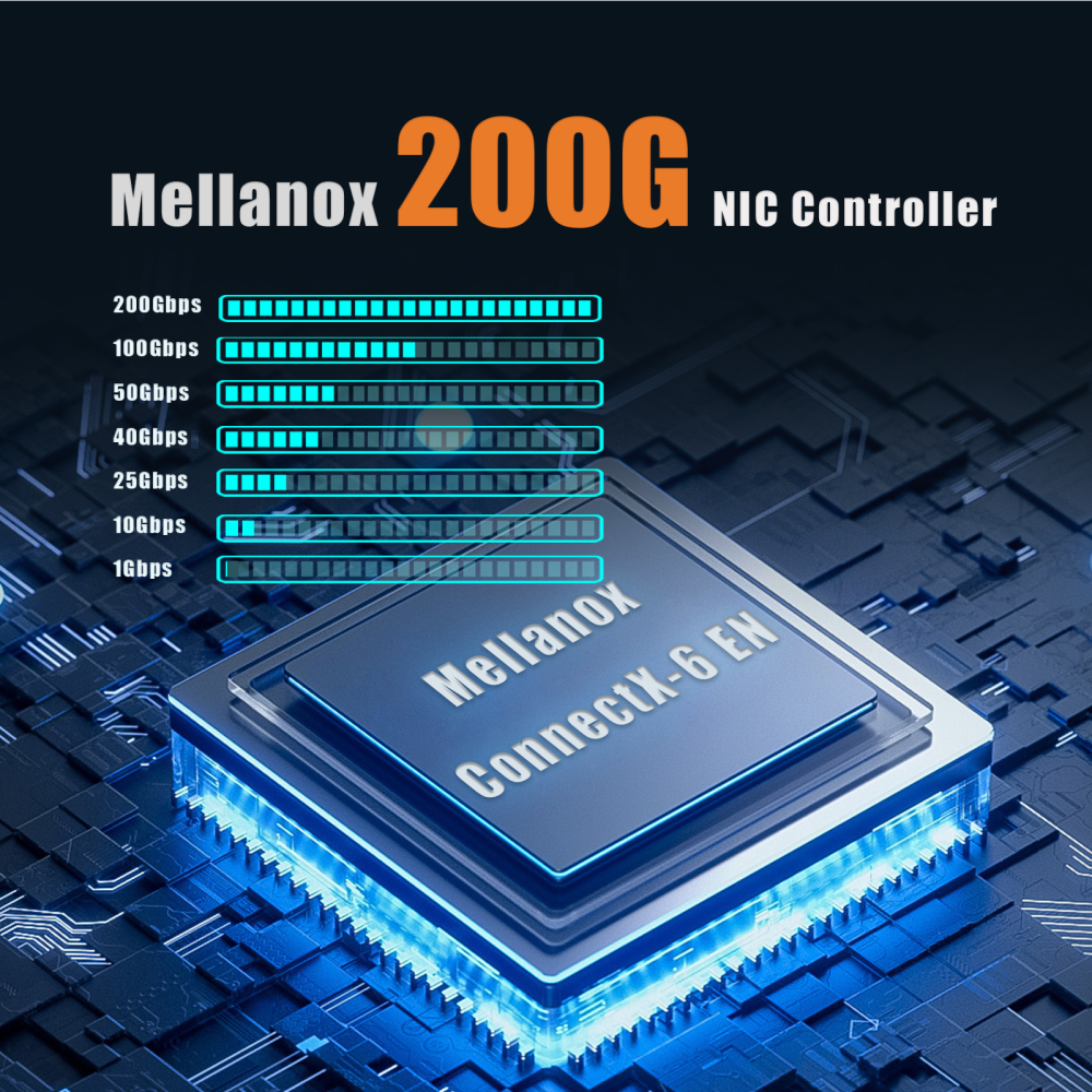 ST7438 2-Port 200Gb QSFP56 Server Network Card with Mellanox ConnectX-6 EN Controller, RDMA over Converged Ethernet