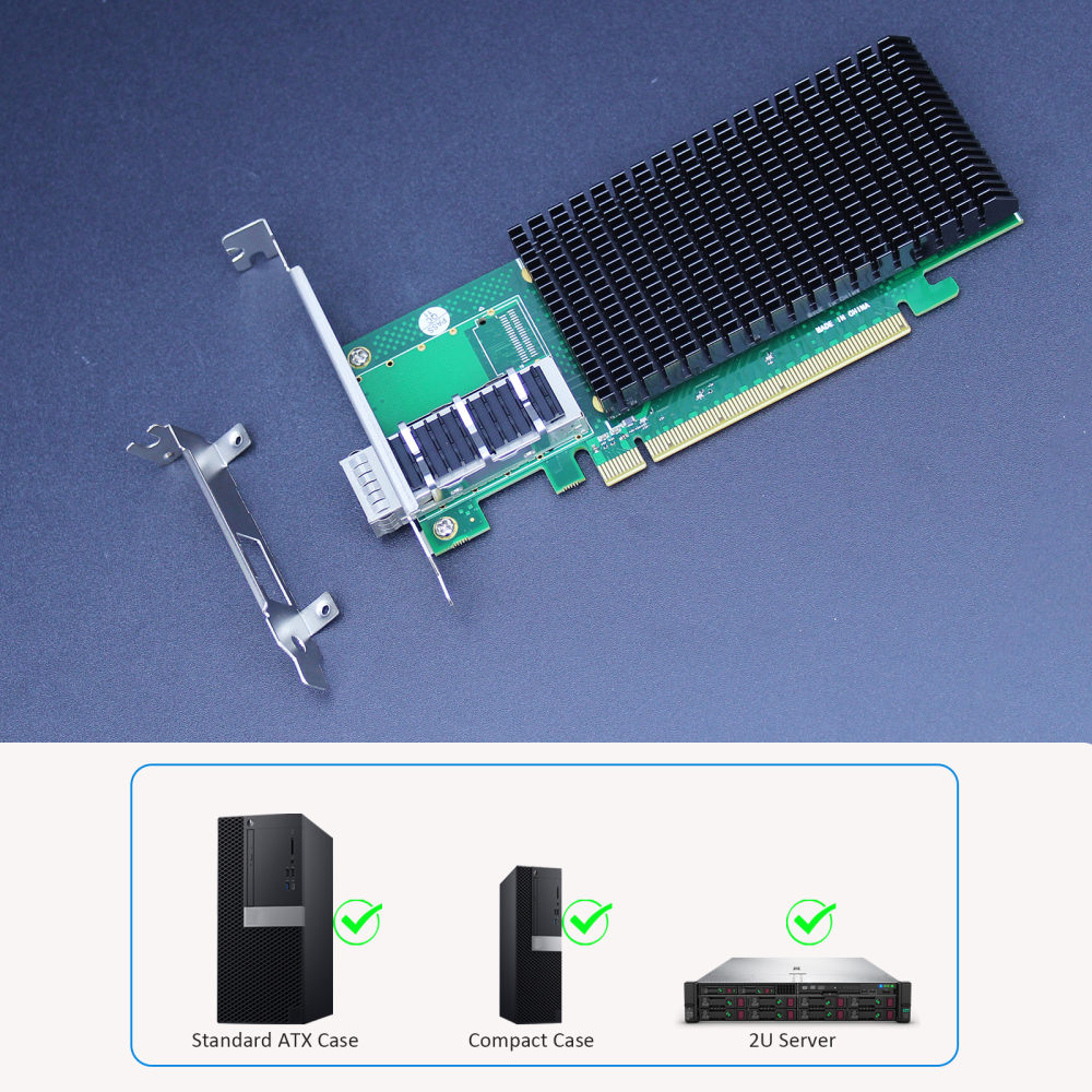 ST7340 1-Port 100G QSFP28 Ethernet Network Card with Intel E810-CAM1 Controller, PCIE 4.0 X16 Interface