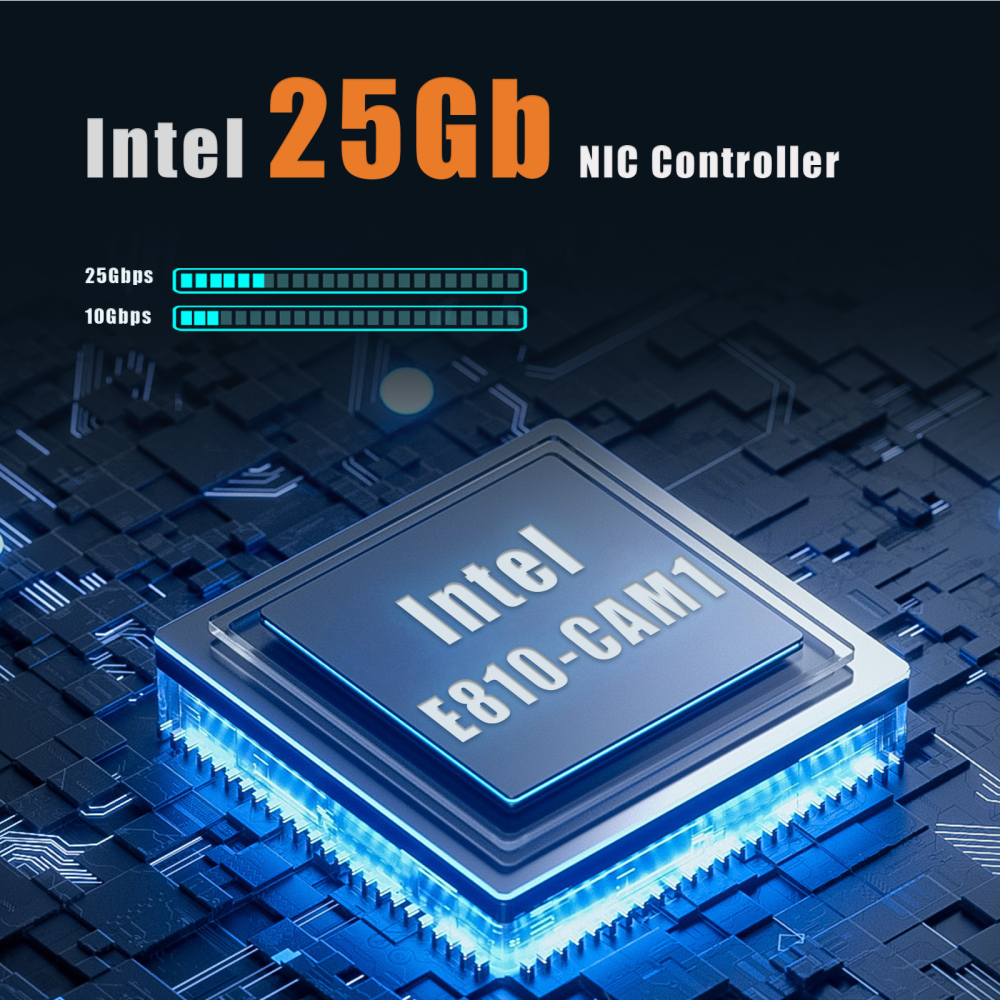 ST7342 4-Port 25G SFP28 Ethernet Network Card with Intel E810-CAM1 Controller, PCIE 4.0 X16 Interface