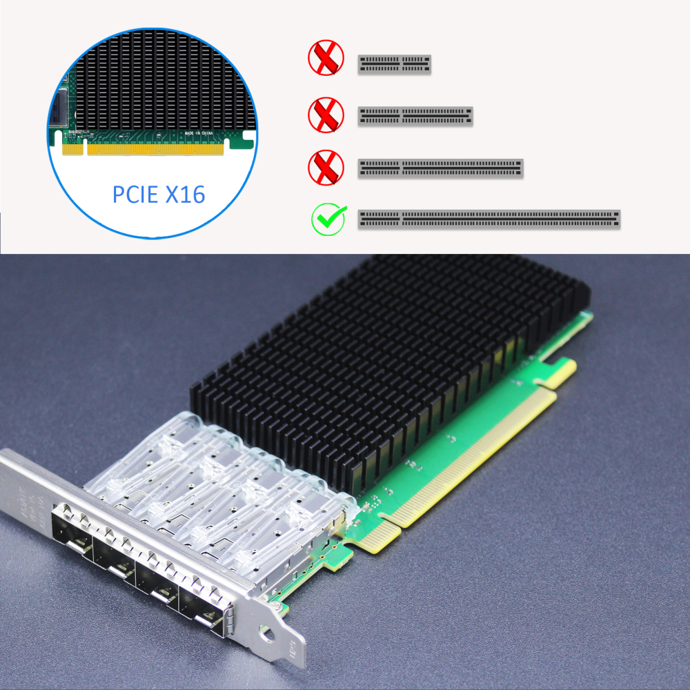 ST7342 4-Port 25G SFP28 Ethernet Network Card with Intel E810-CAM1 Controller, PCIE 4.0 X16 Interface